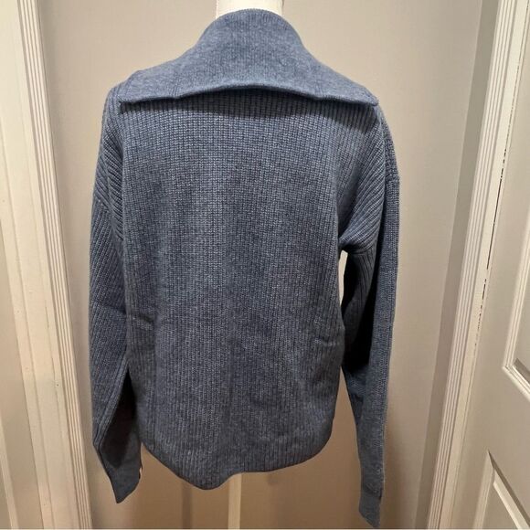 NWT Revolve One Grey Day women's cashmere quarter zip sweater size large - Picture 7 of 9